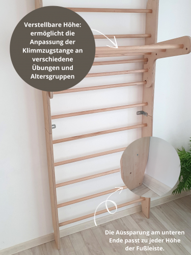 Sprossenwand für Kinderzimmer, Klettergerüst x245